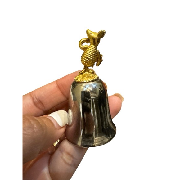 Vintage Disney Bell Gold Silver Tone Piglet‎ Winnie the Pooh Decor Rare 2 1/4" - Picture 1 of 2